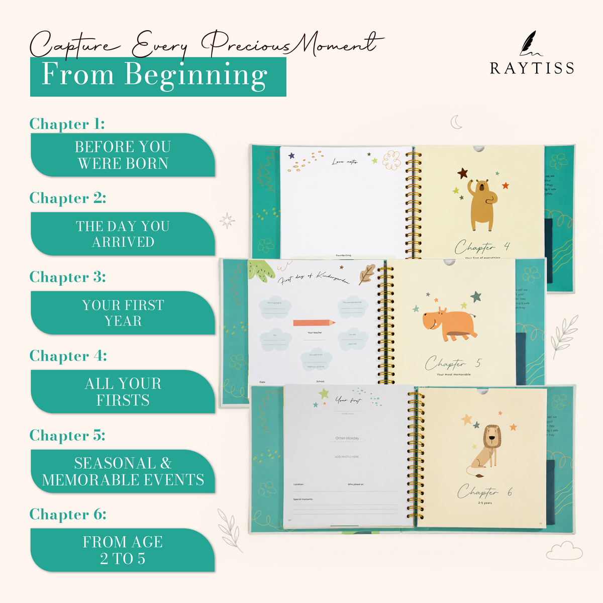 Little You .For Busy Moms (5 Min A Week Baby Memory Book, 120 Pages,  Pregnancy to Age 5, Magnetic Box, Letter to Open at 21)