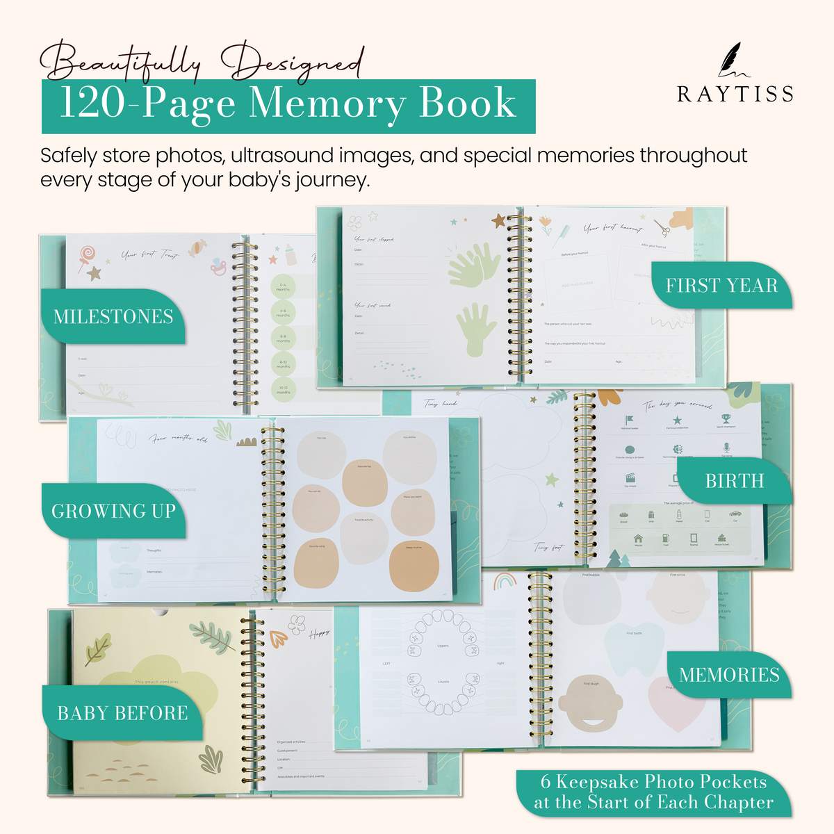 Little You .For Busy Moms (5 Min A Week Baby Memory Book, 120 Pages,  Pregnancy to Age 5, Magnetic Box, Letter to Open at 21)